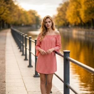 City Streets Red and White Checkered Mini Dress